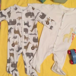 Carters animal footed sleepers 3 month